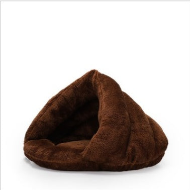 Arctic Velvet Triangle Nest Dog Nest Semi Closed Warm Pet Nest Bed In Winter