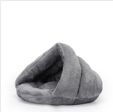 Arctic Velvet Triangle Nest Dog Nest Semi Closed Warm Pet Nest Bed In Winter