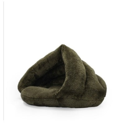 Arctic Velvet Triangle Nest Dog Nest Semi Closed Warm Pet Nest Bed In Winter